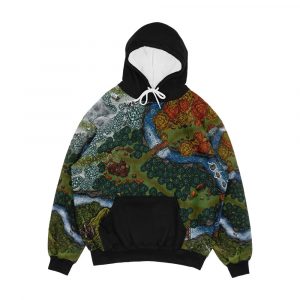 Woodland Might And Right Modern Board Game Map For Game Geeks Men's All-Over-Print Hoodie