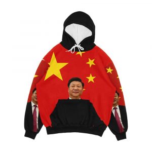 Xi Jinping In Front Of The Chinese Flag Men's All-Over-Print Hoodie