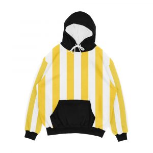 Yellow And White Vertical Stripes Men's All-Over-Print Hoodie