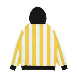 Alternative view of Yellow And White Vertical Stripes Men's All-Over-Print Hoodie