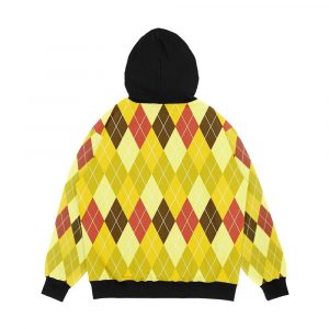 Alternative view of Yellow Brown And Red Argyle Men's All-Over-Print Hoodie