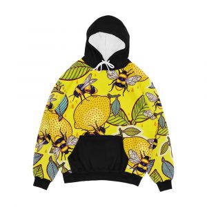 Yellow Lemon And Bee Garden Men's All-Over-Print Hoodie