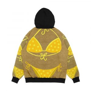 Alternative view of Yellow Polka Dot Bikini On Kraft Men's All-Over-Print Hoodie
