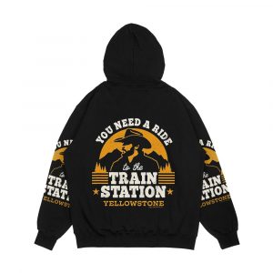 Alternative view of Yellowstone You Need A Ride To The Train Station Men's All-Over-Print Hoodie