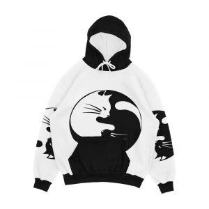 Ying Yang Cat Men's All-Over-Print Hoodie