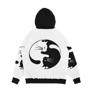 Alternative view of Ying Yang Cat Men's All-Over-Print Hoodie