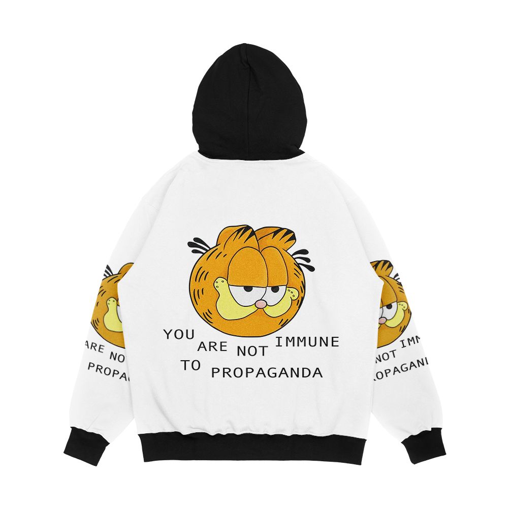 You Are Not Immune To Propaganda Garfield Men's All-Over-Print Hoodie - Image 2