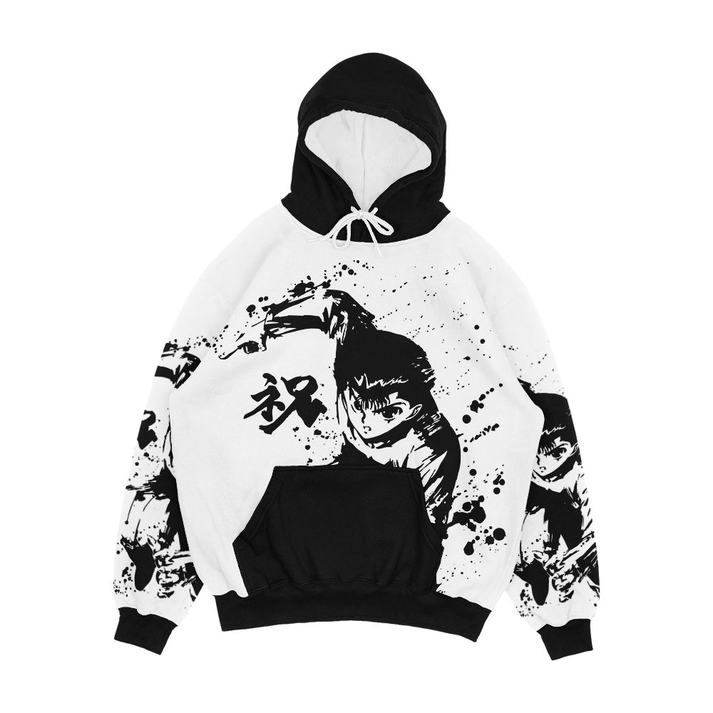 Yusuke Yusuke Urameshi Black Ink Drop Men's All-Over-Print Hoodie