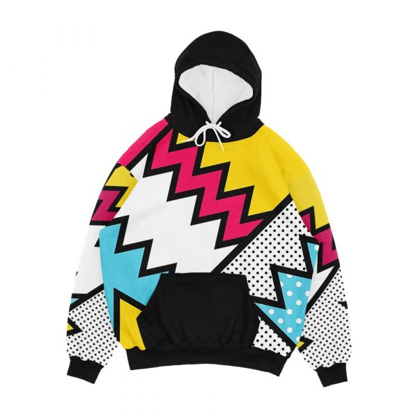 Zigzag 80S Memphis Pattern Men's All-Over-Print Hoodie