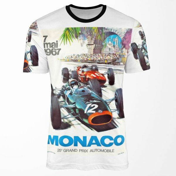 1967 Monaco Grand Prix Racing Poster All-over-print T-shirt