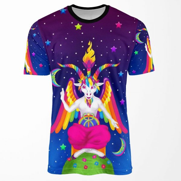 1997 Neon Rainbow Baphomet All-over-print T-shirt