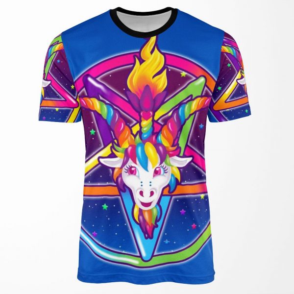 1997 Rainbow Neon Baphomet All-over-print T-shirt