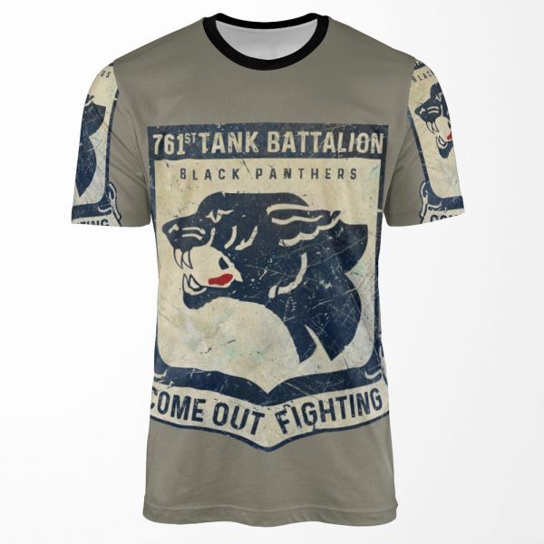 761 Tank Battalion Vintage Emblem All-over-print T-shirt