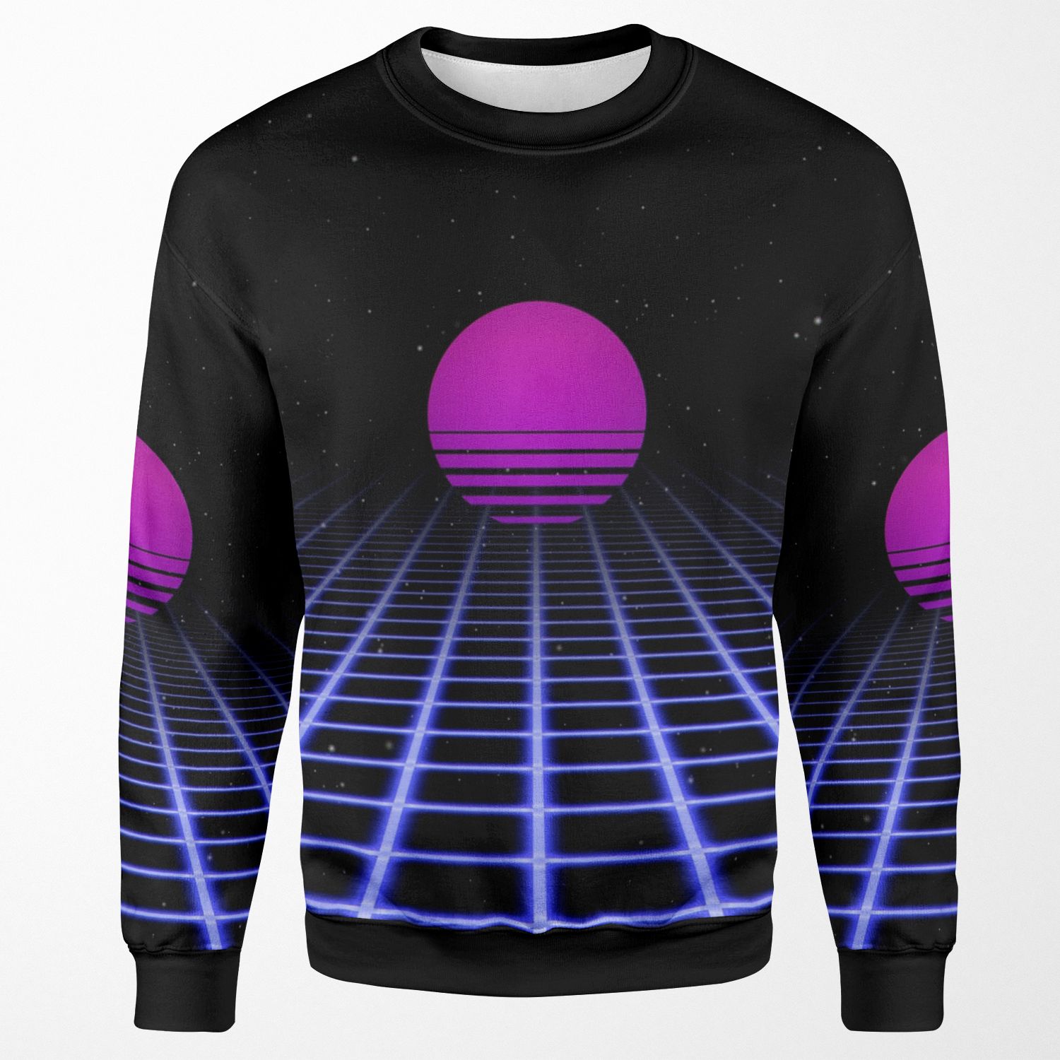 80S Digital Horizon Sunset Aesthetic All-over-print Unisex Sweatshirt