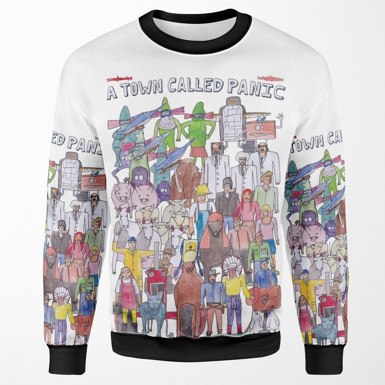 A Town Called Panic Team Illustration All-over-print Unisex Sweatshirt