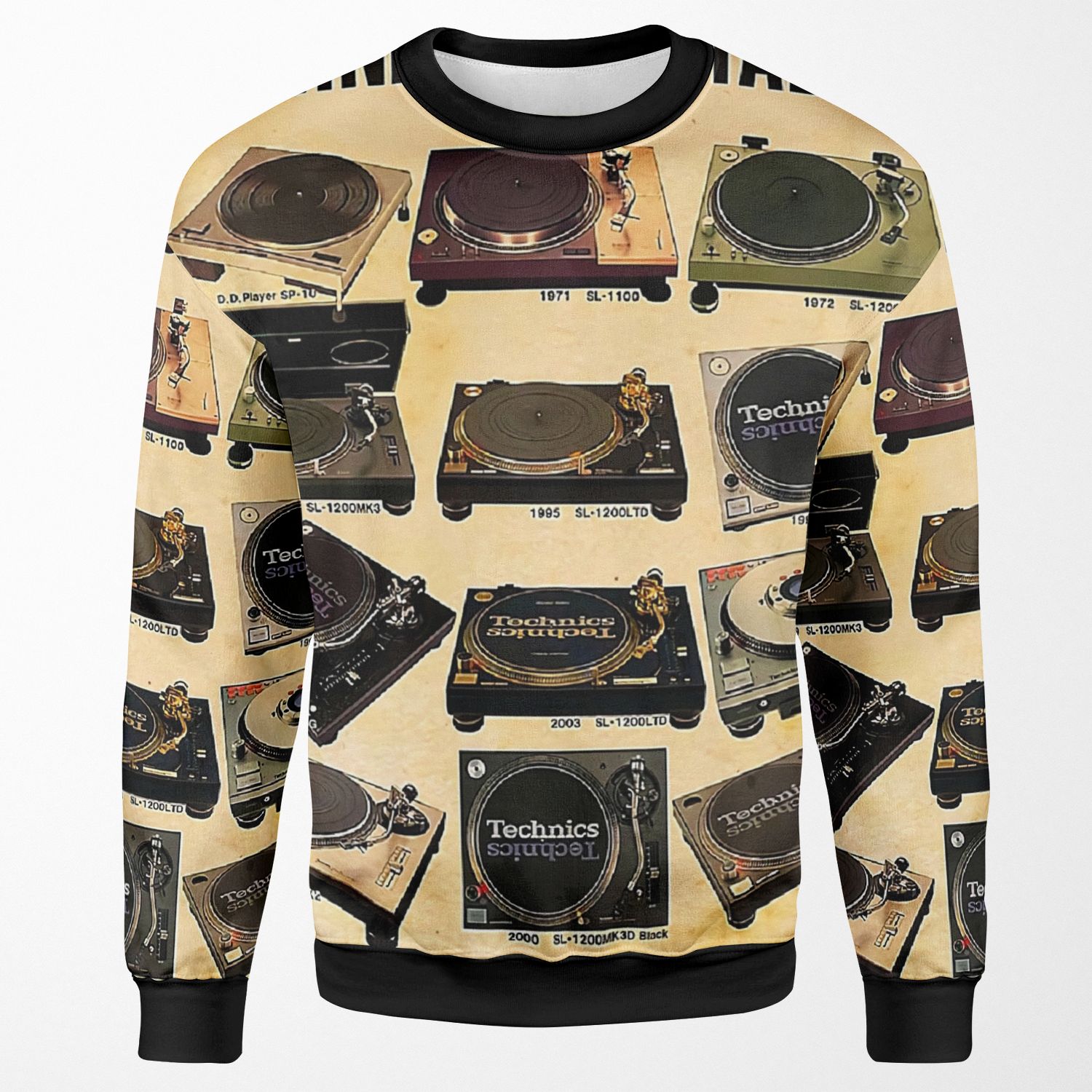A Visual History Of Technics Turntables All-over-print Unisex Sweatshirt