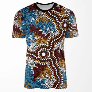 Aboriginal Art Authentic Wetland Dreaming All-over-print T-shirt