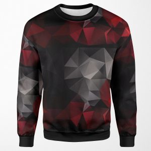 Abstract Background Of Triangles Polygon Wallpaper In Black Red Colors 1 All-over-print Unisex Sweatshirt