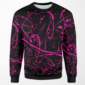 Abstract Neon Pink Color Paint Splash Background All-over-print Unisex Sweatshirt