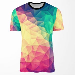 Abstract Polygon Multi Color Cubism Low Poly Triangle Pride Lgbt Design All-over-print T-shirt