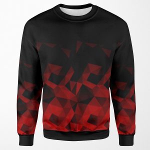Abstract Polygonal Pattern Red Black Triangles All-over-print Unisex Sweatshirt