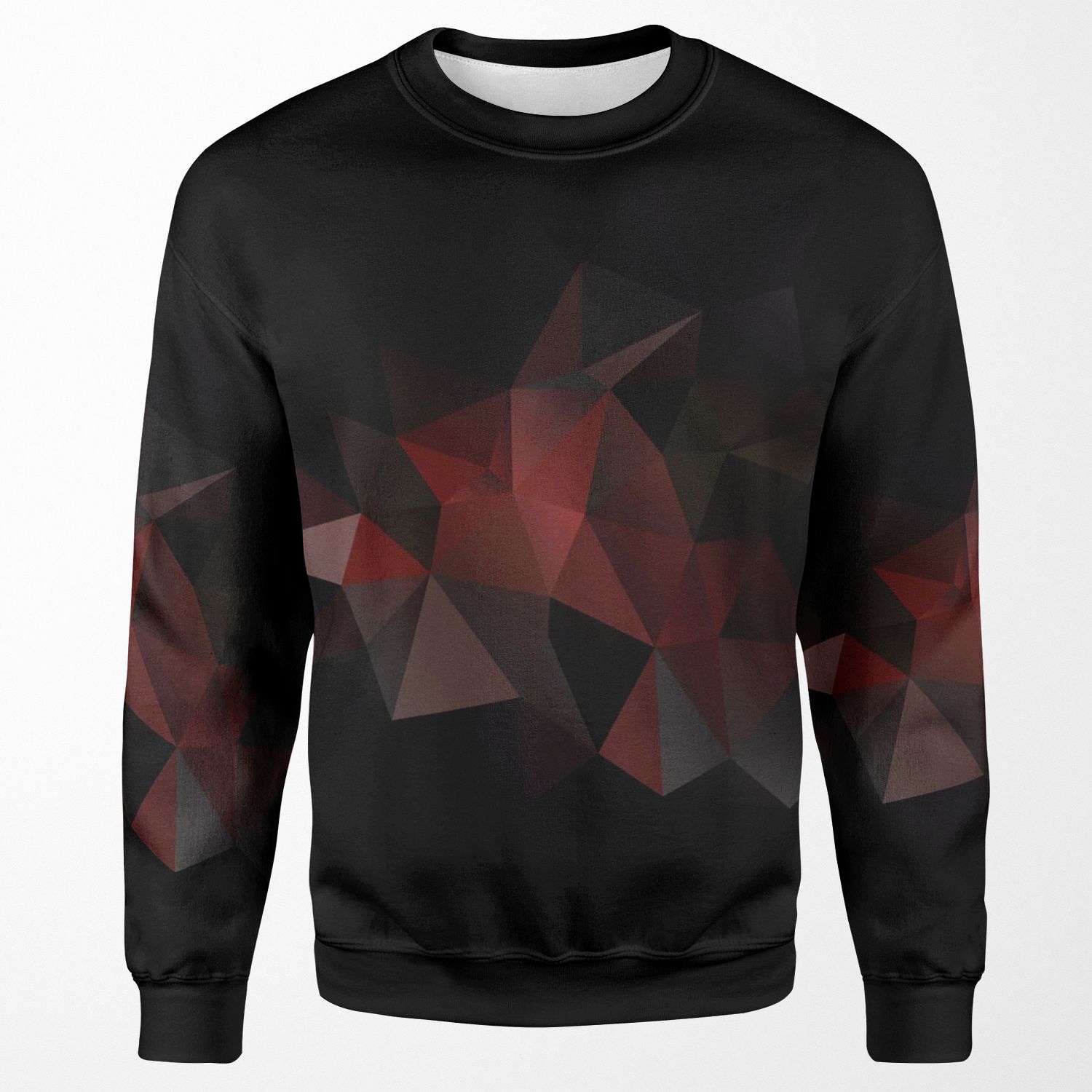 Abstract Print Geometrical Pattern Of Triangles Polygon Fabric Design In Bright Colors All-over-print Unisex Sweatshirt