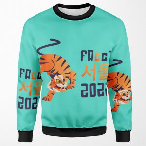 Acm Facct Logo Teal Background All-over-print Unisex Sweatshirt