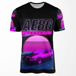 Ae86 Retro Synthwave Poster All-over-print T-shirt