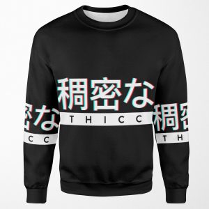 Aesthetic Japanese Thicc Logo All-over-print Unisex Sweatshirt