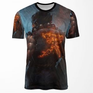 Akuma Street Fighter Poster Kanji All-over-print T-shirt