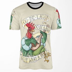 Alan A Dale Rooster Oo De Lally Golly What A Day Tattoo Watercolor Painting Robin Hood All-over-print T-shirt