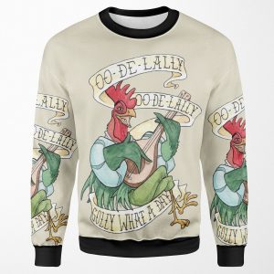 Alan A Dale Rooster Oo De Lally Golly What A Day Tattoo Watercolor Painting Robin Hood All-over-print Unisex Sweatshirt