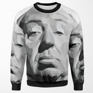 Alfred Hitchcock Geometric Graphic All-over-print Unisex Sweatshirt