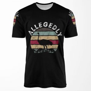 Allegedly Ostrich Vintage Bird Lover Retro All-over-print T-shirt