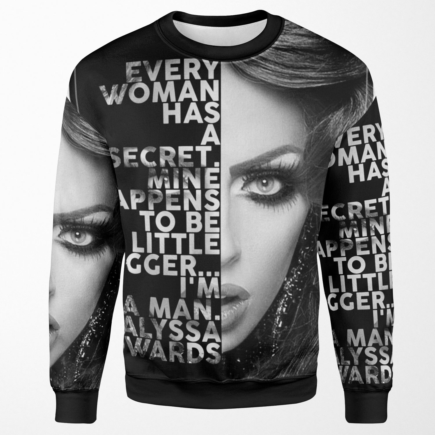 Alyssa Edwards Text Portrait All-over-print Unisex Sweatshirt
