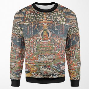 Amitabha The Buddha Of The Western Pure Land Sukhavati Restored Tibetan Artwork All-over-print Unisex Sweatshirt