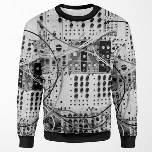 Analog Synthesizer Modular Design Black And White All-over-print Unisex Sweatshirt
