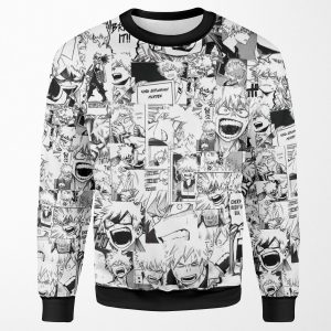 Angry Bakugou Katsuki Collage All-over-print Unisex Sweatshirt