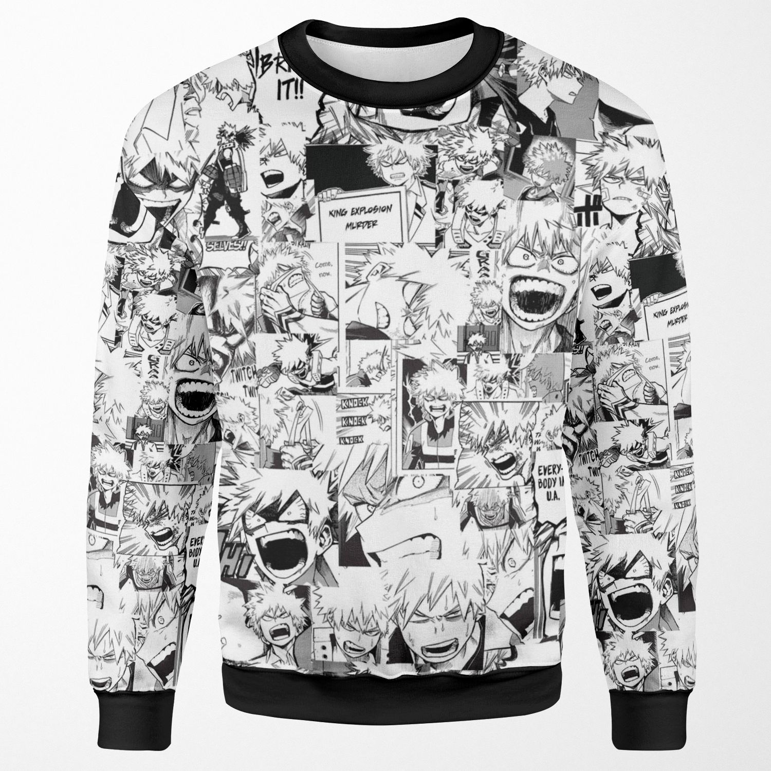 Angry Bakugou Katsuki Collage All-over-print Unisex Sweatshirt