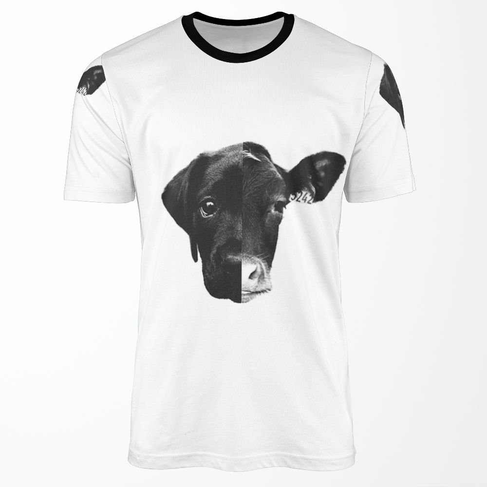 Animal Equality Black And White All-over-print T-shirt