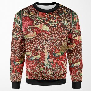 Antique Persian Rug Bird Tree Flowers Ca 1600 Print All-over-print Unisex Sweatshirt