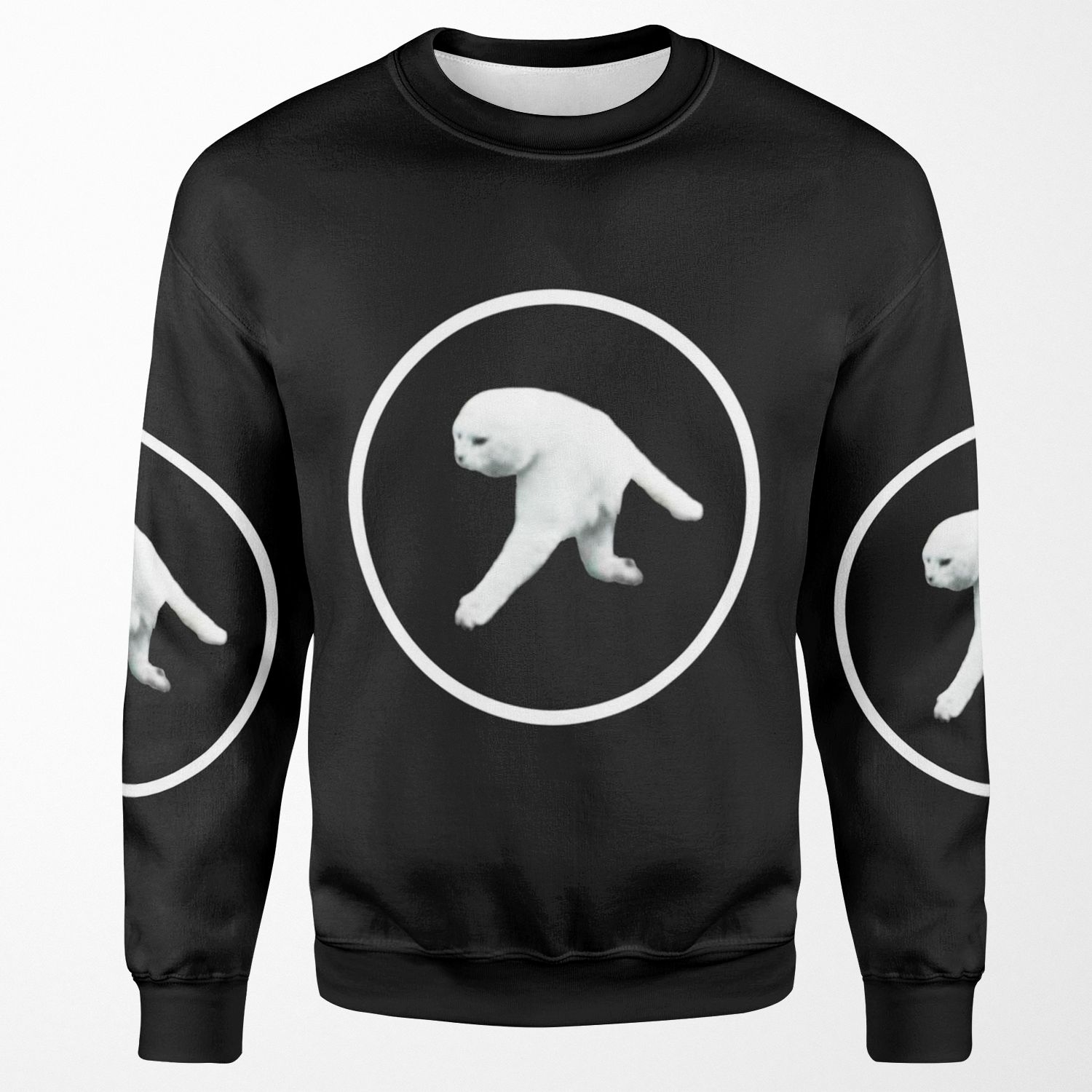 Aphex Twin Two Legged Cat White Logo All-over-print Unisex Sweatshirt