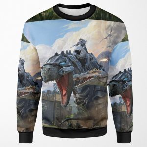 Ark Dino Fight All-over-print Unisex Sweatshirt
