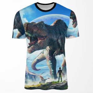 Ark Survival Evolved T Rex Sky All-over-print T-shirt