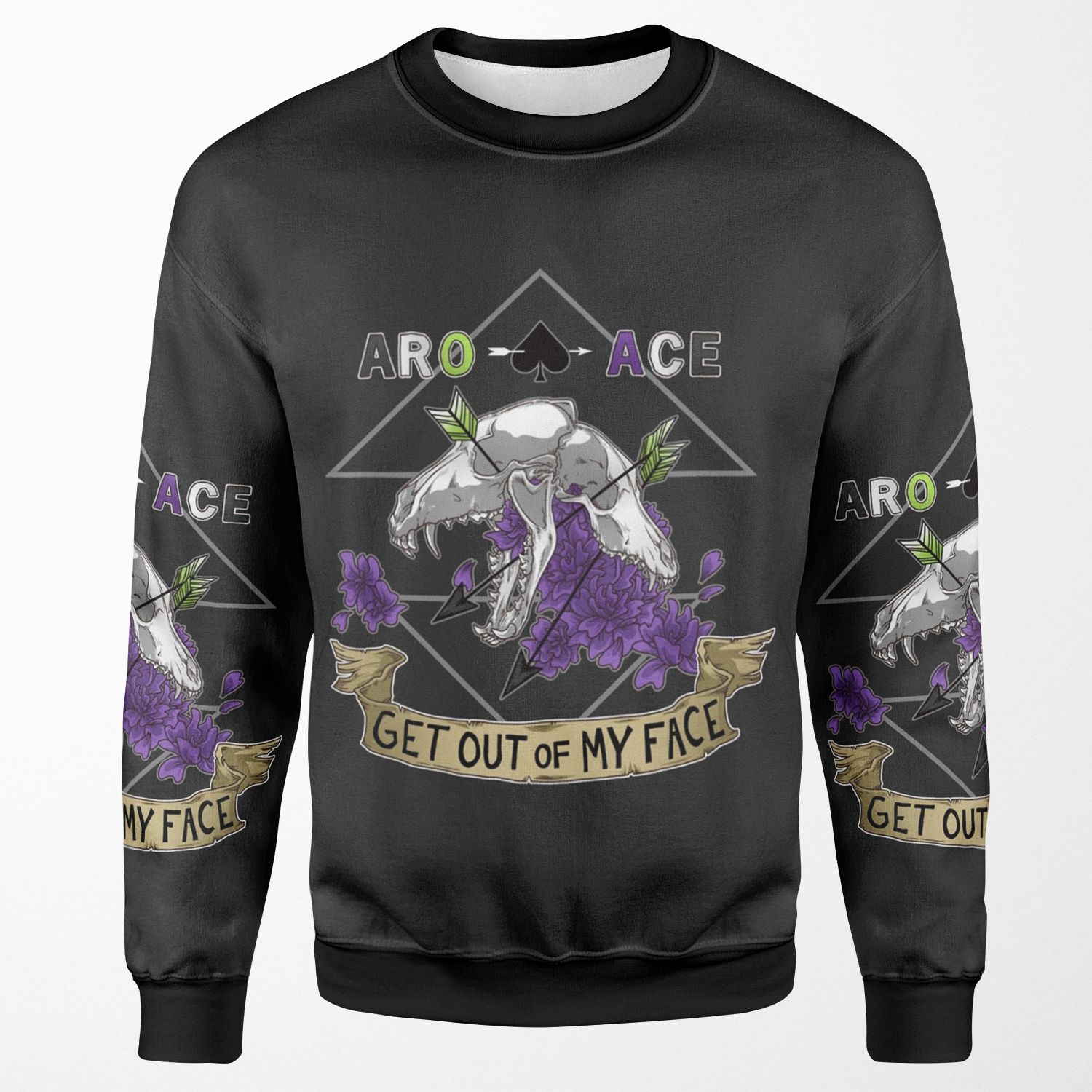 Aro Ace Get Out Of My Face All-over-print Unisex Sweatshirt