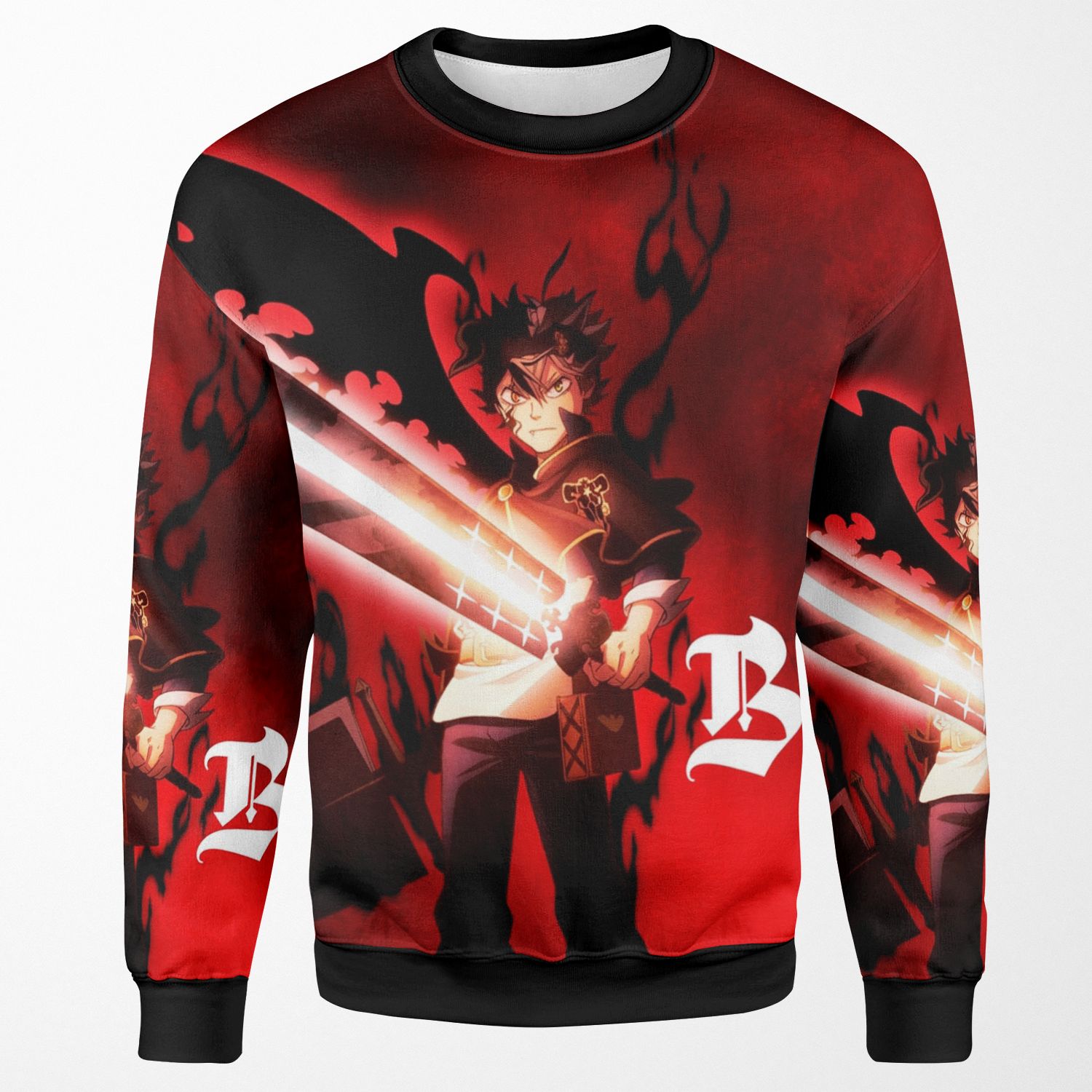Asta Black Clover All-over-print Unisex Sweatshirt