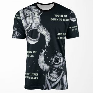 Astronaut And Diver I M Up In The Stars All-over-print T-shirt