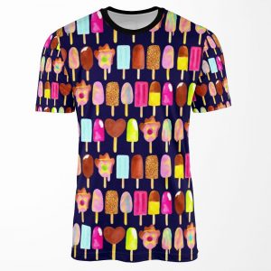 Aussie Ice Creams Navy All-over-print T-shirt