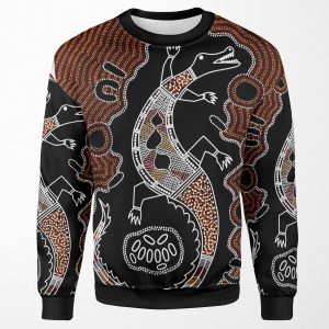 Authentic Aboriginal Art Crocodile All-over-print Unisex Sweatshirt