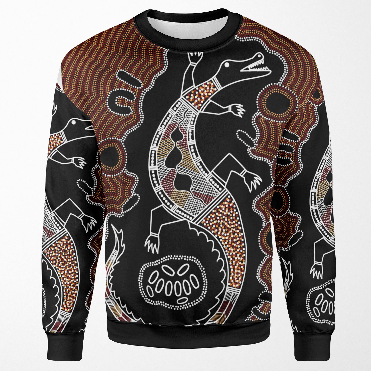 Authentic Aboriginal Art Crocodile All-over-print Unisex Sweatshirt